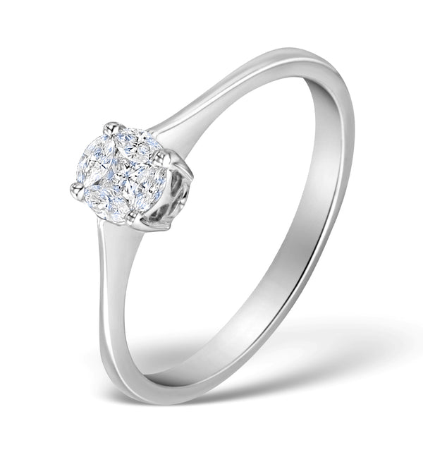 Galileo 0.50ct Look Diamond 0.17ct And Platinum Ring